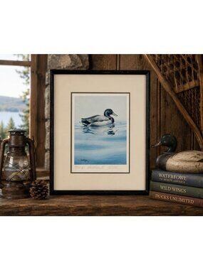 A Taylor Lincklaen Chapter NY Signed Ducks Unlimited Print 86 Framed